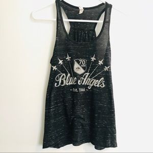Black Blue Angels Workout Tank Top - Size Small